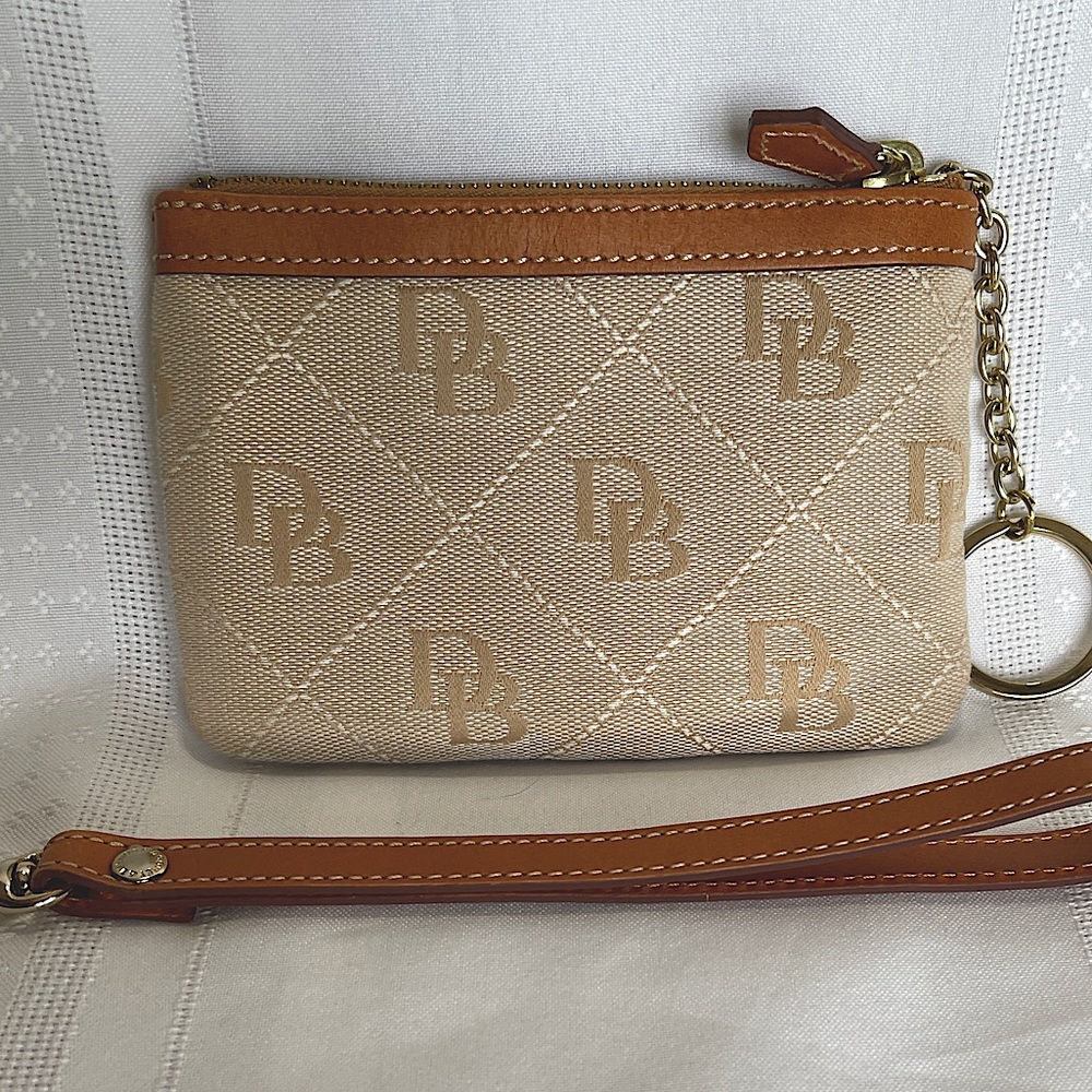 Dooney Bourke Fabric Logo Wristlet NWOT.
